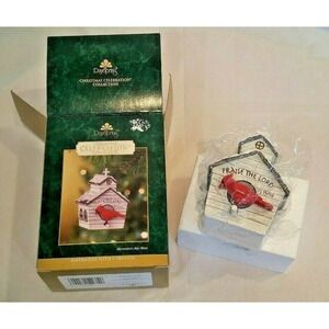 Christmas Ornament Cardinal Birdhouse Church DaySpring